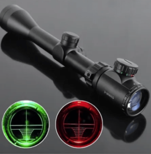 Mira Telescópica Apolo 3-9x40 EG Iluminada con iluminación en rojo y verde, compatible con rieles Picatinny y Weaver.