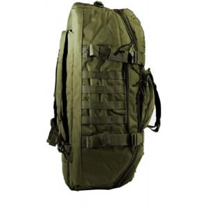 Bolso mochila táctica de doble finalidad de 70 litros en colores negro, coyote, verde y multicam, ideal para viajes y misiones tácticas.