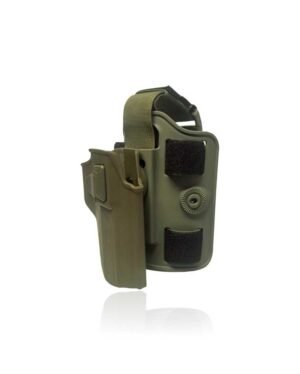 Holster Taurus PT 917 con Piernera Cytac (Modelo CY-PT917DPG3G) en verde, con holster de polímero de grado militar y piernera ajustable.