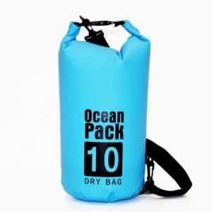 Bolso seco flotante de 10 litros, impermeable y robusto, ideal para aventuras acuáticas y exteriores.
