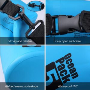 Bolso seco flotante de 10 litros, impermeable y robusto, ideal para aventuras acuáticas y exteriores.
