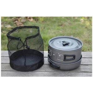 Set de Ollas Portátil Camping Outdoor Campsor 421 - 8 Piezas para 2 Personas, compacto y ligero, ideal para acampadas.