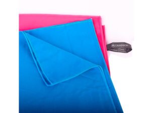 Toalla de microfibra Campsor de 160cm x 80cm, alta absorción y secado rápido, ideal para camping y senderismo.