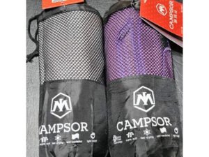 Toalla de microfibra Campsor de 160cm x 80cm, alta absorción y secado rápido, ideal para camping y senderismo.