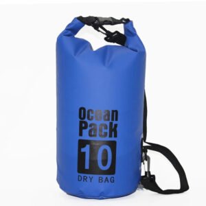 Bolso seco flotante de 10 litros, impermeable y robusto, ideal para aventuras acuáticas y exteriores.