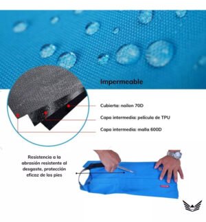 Polainas de botas impermeables antidesgarro para nieve y trekking, con diseño ajustable y protección completa contra elementos exteriores.