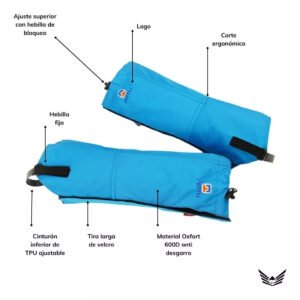 Polainas de botas impermeables antidesgarro para nieve y trekking, con diseño ajustable y protección completa contra elementos exteriores.