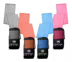 Toallas de microfibra absorbente y de secado rápido, set de dos de 80x120 cm, ideales para camping y deportes acuáticos.