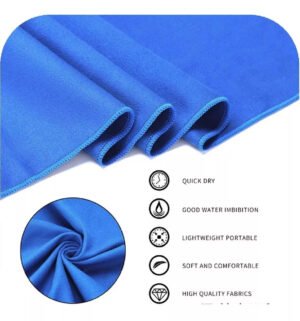 Toallas de microfibra absorbente y de secado rápido, set de dos de 80x120 cm, ideales para camping y deportes acuáticos.