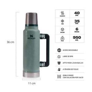 Termo Stanley Classic 1.4 Litros acero inoxidable para outdoor y aventuras