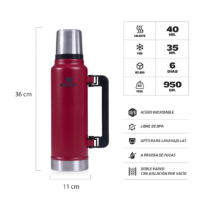 Termo Stanley Classic 1.4 Litros acero inoxidable para outdoor y aventuras
