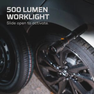 Linterna Slyde King 2K de NEBO, 2000 lúmenes con luz de trabajo COB, ideal para camping y emergencias.