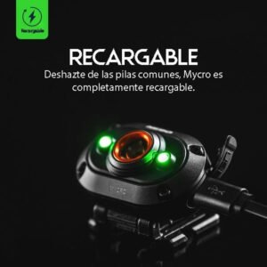 Linterna de Cabeza Mycro de NEBO, 400 lúmenes, compacta y resistente para trekking y camping.