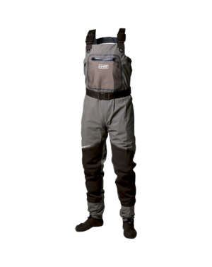 Wader Hart Skin Evo impermeable con botas integradas, ideal para pesca en ríos y lagos.