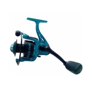 Carrete Blue Fox Ranco 6000, capacidad de línea 210 m x 0.45 mm, ideal para pesca en ríos y lagos.