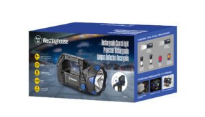 Linterna Farol Recargable Westinghouse 1200 lúmenes, ideal para camping y trekking.